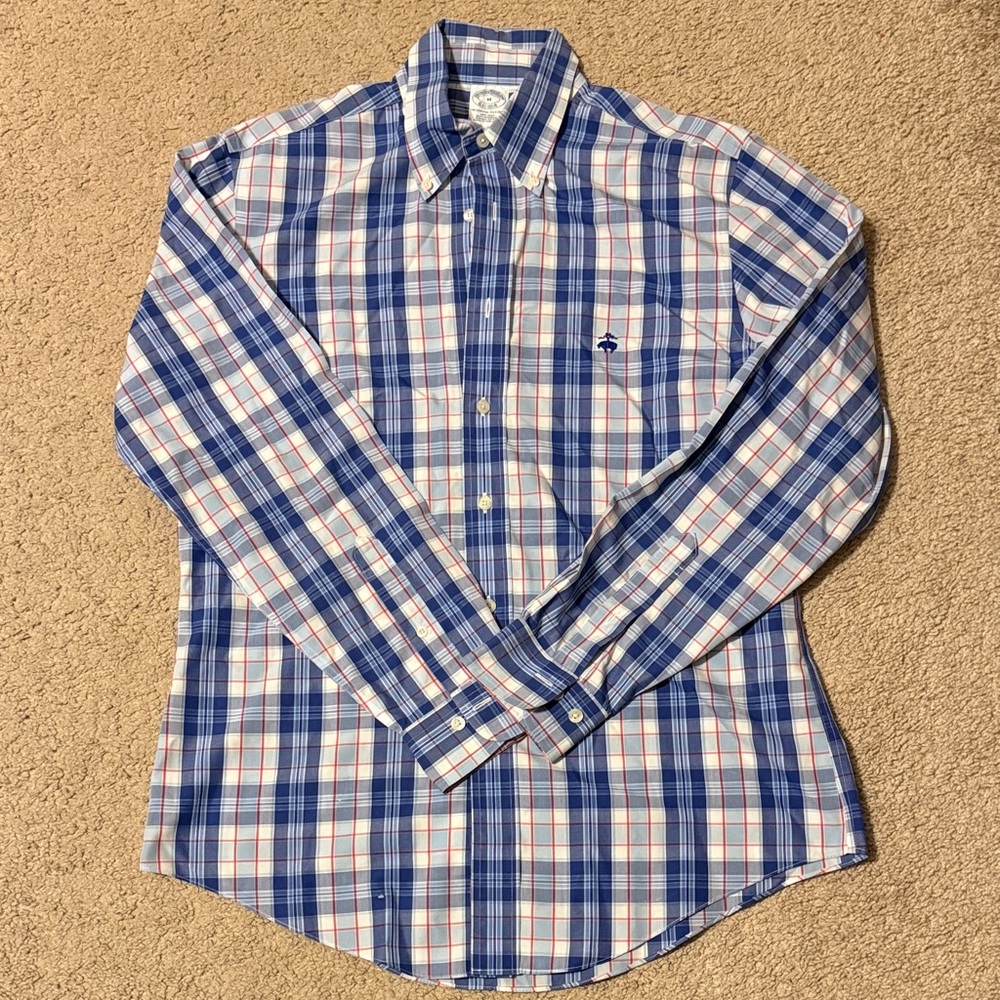 Brooks Brothers Blue and White Plaid Shirt